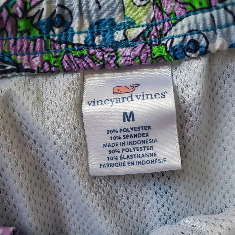 Vineyard Vines Shorts Mens Medium Blue Fish Swim Trunks Board Shorts